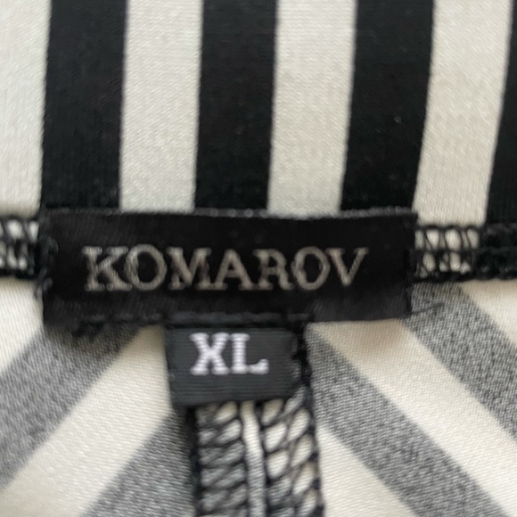 Komarov maxi skirt, fitted waistband, blk/wht stripe. poly/spandex blend XL - Picture 7 of 8